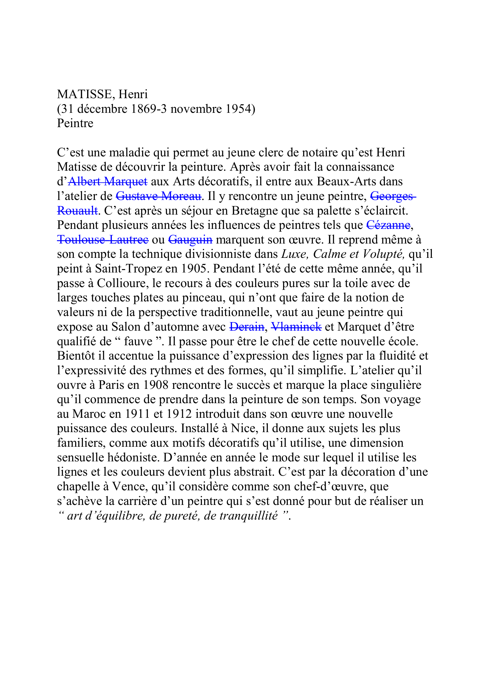 Prévisualisation du document Matisse Henri  Peintre français
