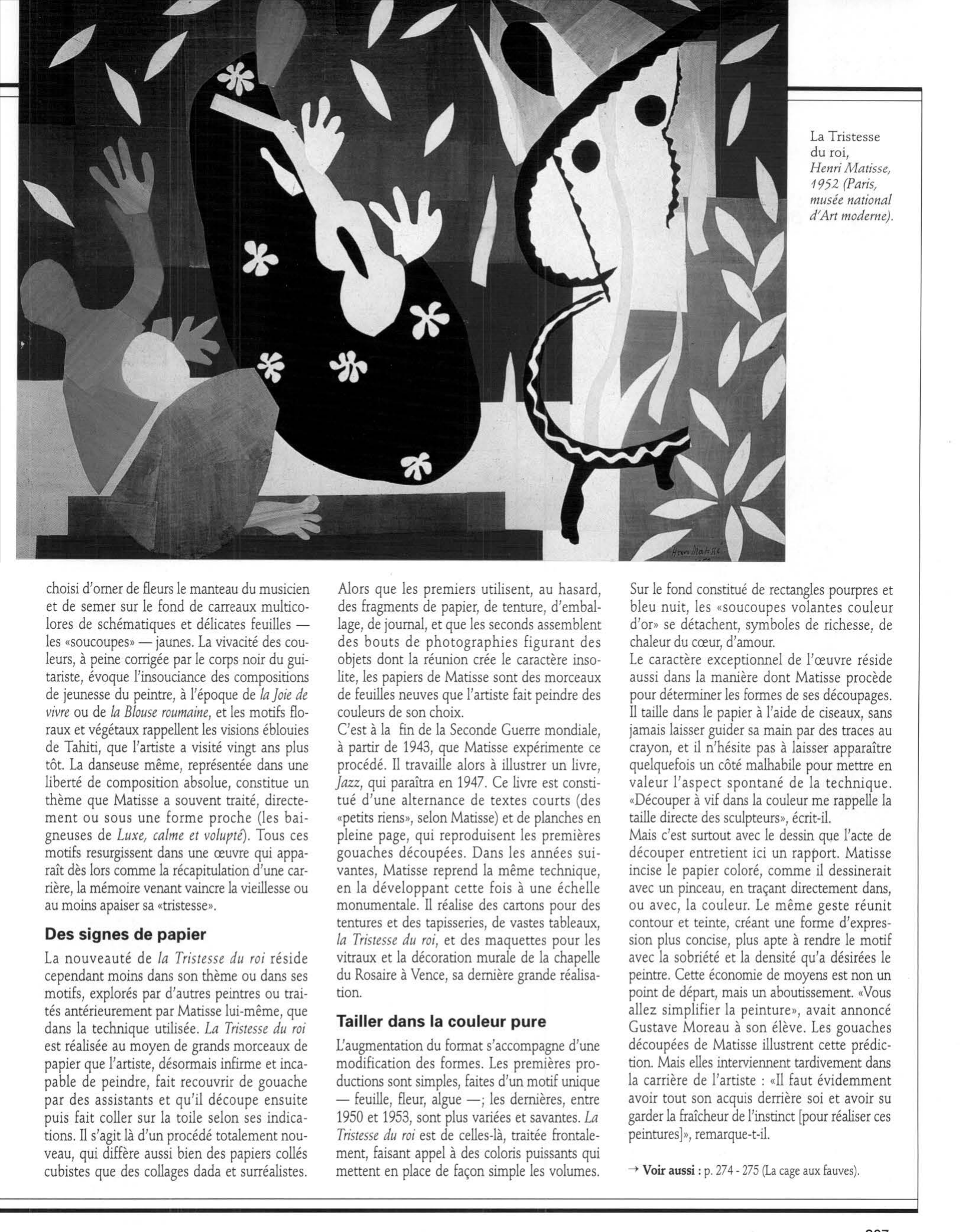 Prévisualisation du document Matisse : LA TRISTESSE DU ROI