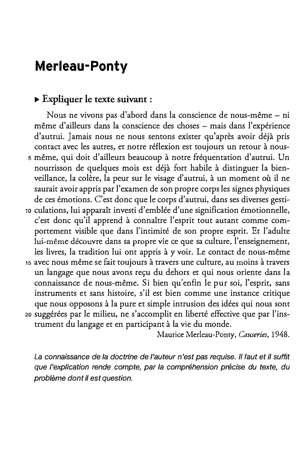 Prévisualisation du document Maurice Merleau-Ponty, Causeries, commentaire