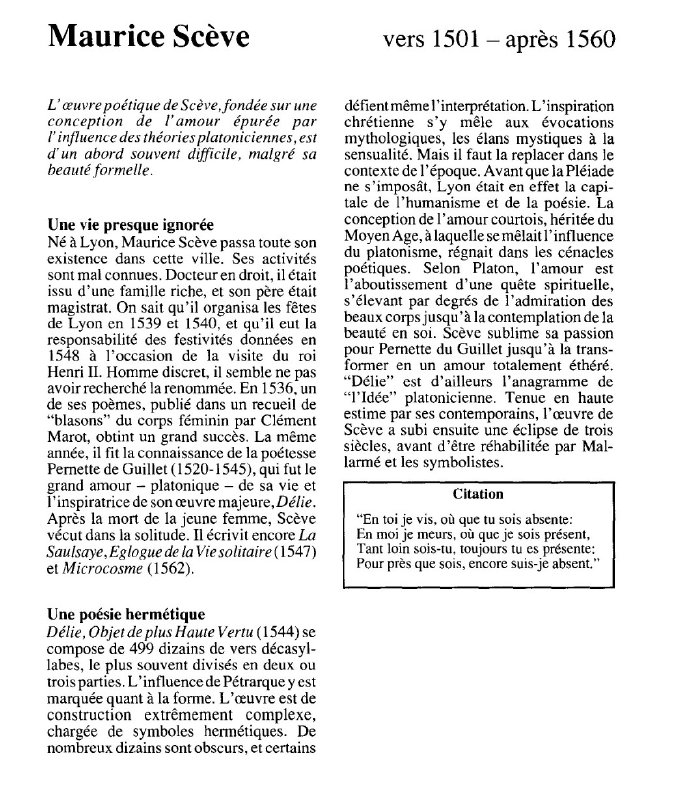 Prévisualisation du document Maurice Scève.