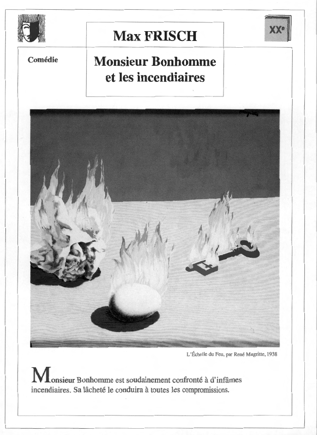 Prévisualisation du document Max FRISCH : Monsieur Bonhomme et les incendiaires