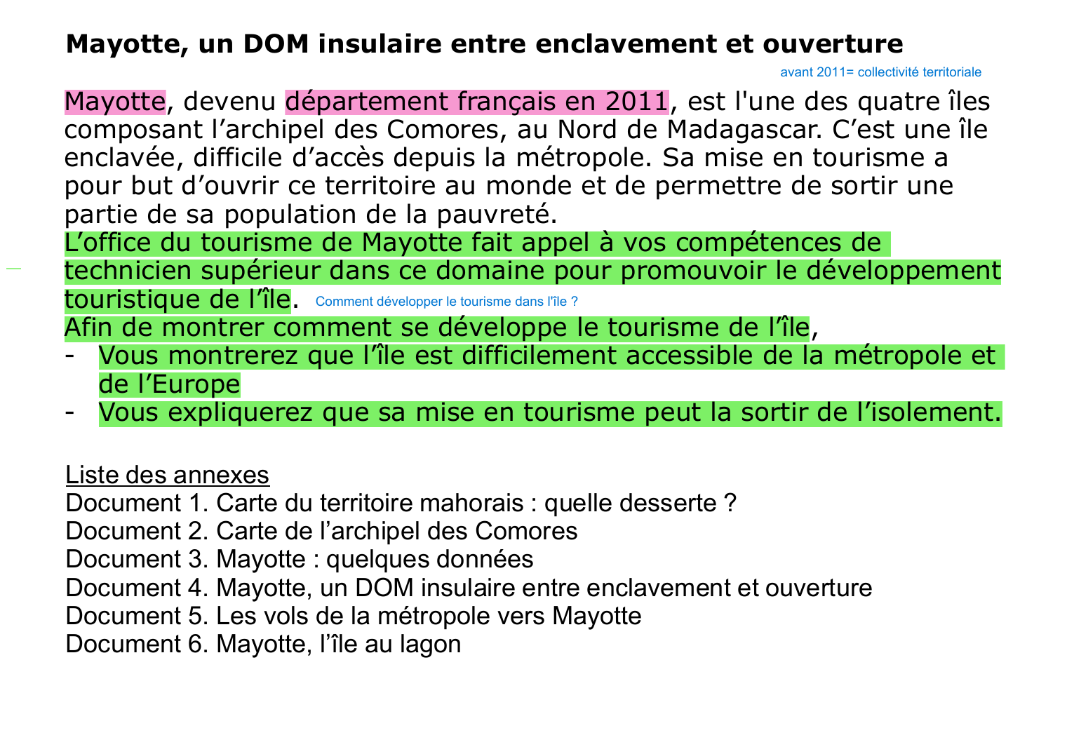 Prévisualisation du document Mayotte, un DOM insulaire entre enclavement et ouverture