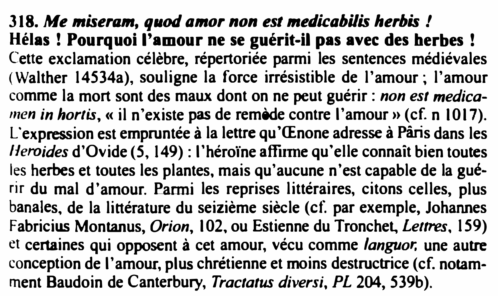 Prévisualisation du document Me miseram, quod amor non est medicabilis herbis !