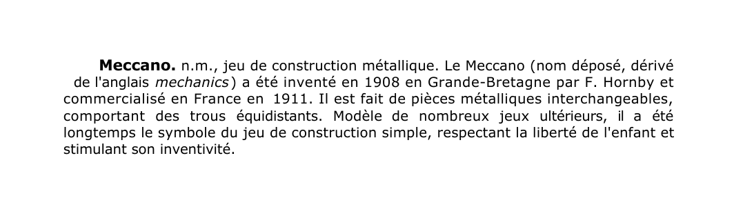 Prévisualisation du document Meccano.