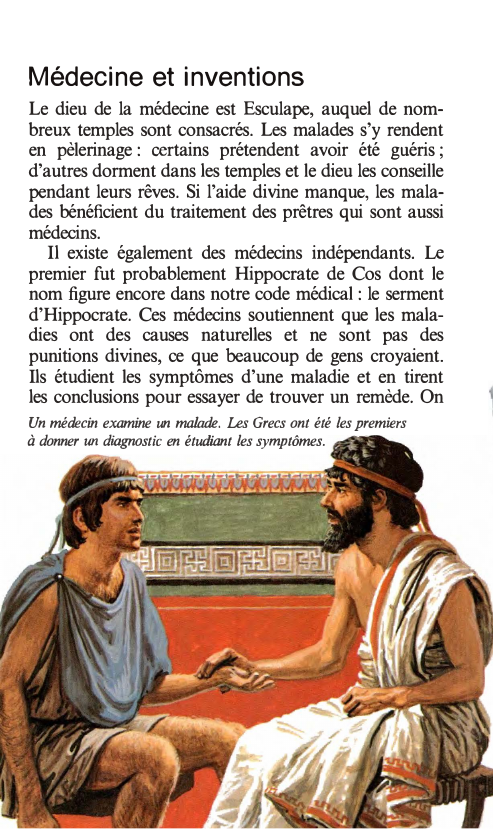 Prévisualisation du document Médecine et inventions
Le dieu de la médecine est Esculape, auquel de nom­
breux temples sont consacrés. Les malades s'y...