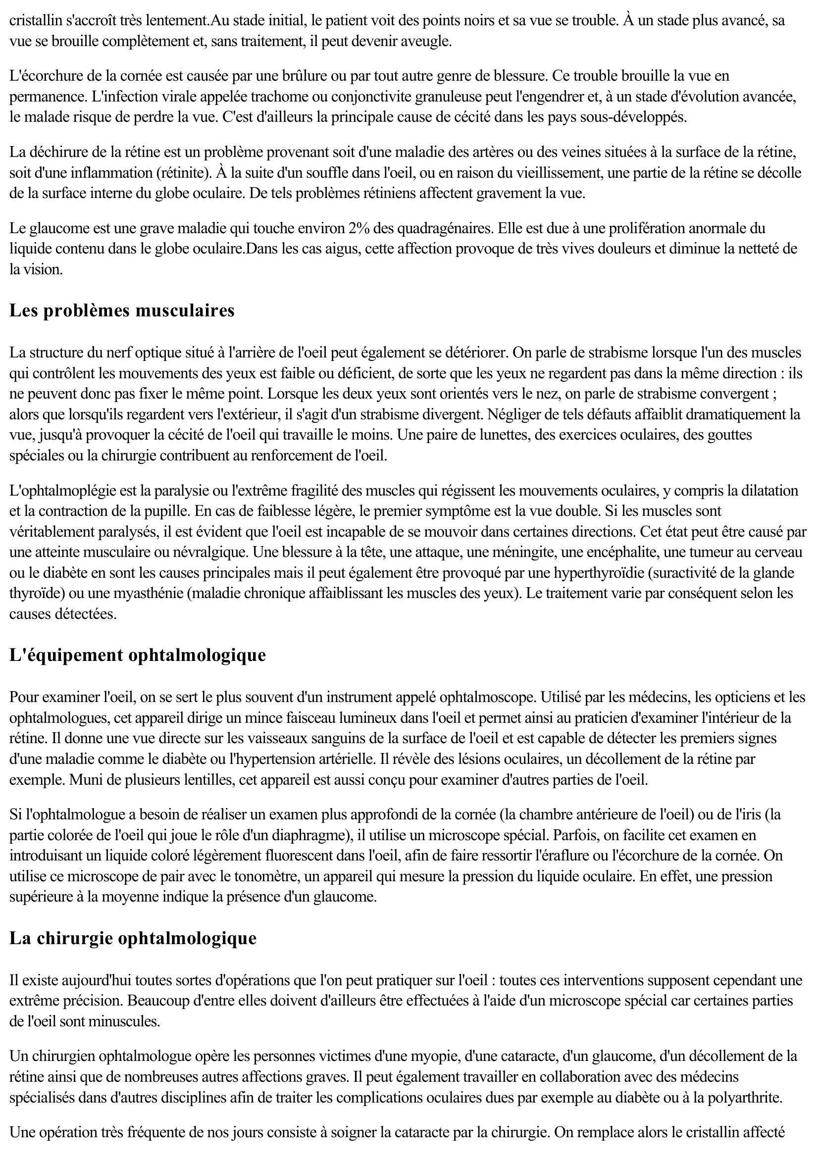 Prévisualisation du document Médecine: L'ophtalmologie