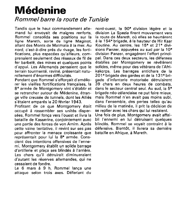 Prévisualisation du document Médenine:Rommel barre la route de Tunisie.