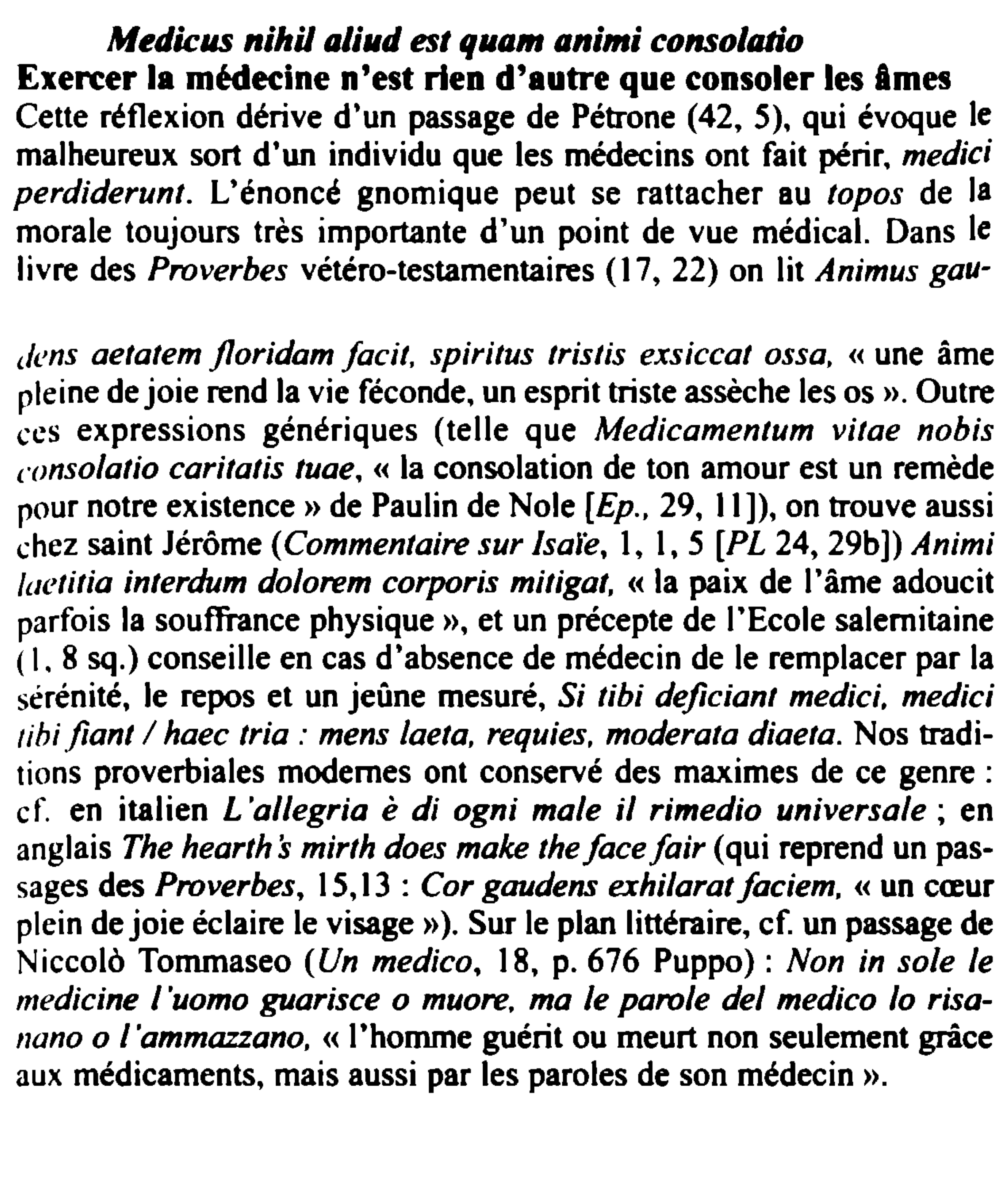Prévisualisation du document Medicus nihil aliud est quam animi consolatio