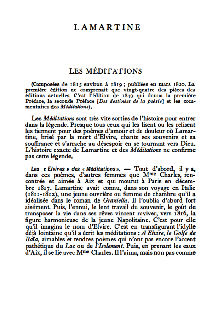 Prévisualisation du document Méditations poétiques [Alphonse de Lamartine] - fiche de lecture.