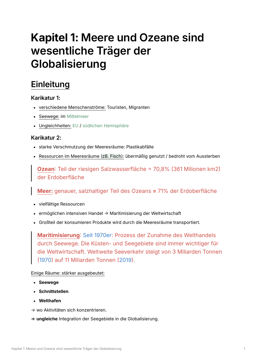 Prévisualisation du document Meere und Ozeane sind wesentliche Träger der Globalisierung