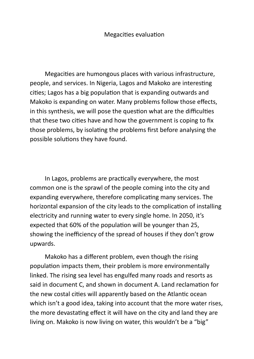 Prévisualisation du document Megacities evaluation