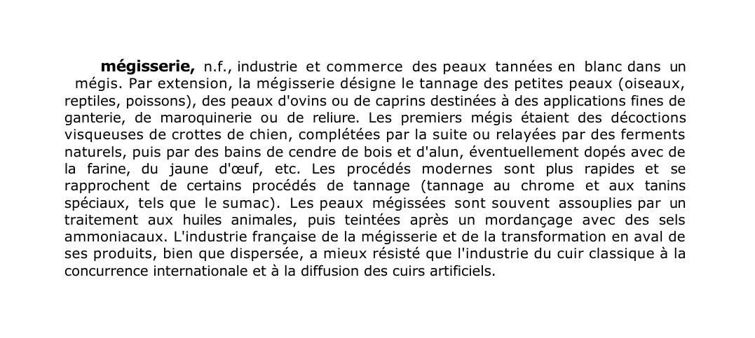 Prévisualisation du document mégisserie, n.