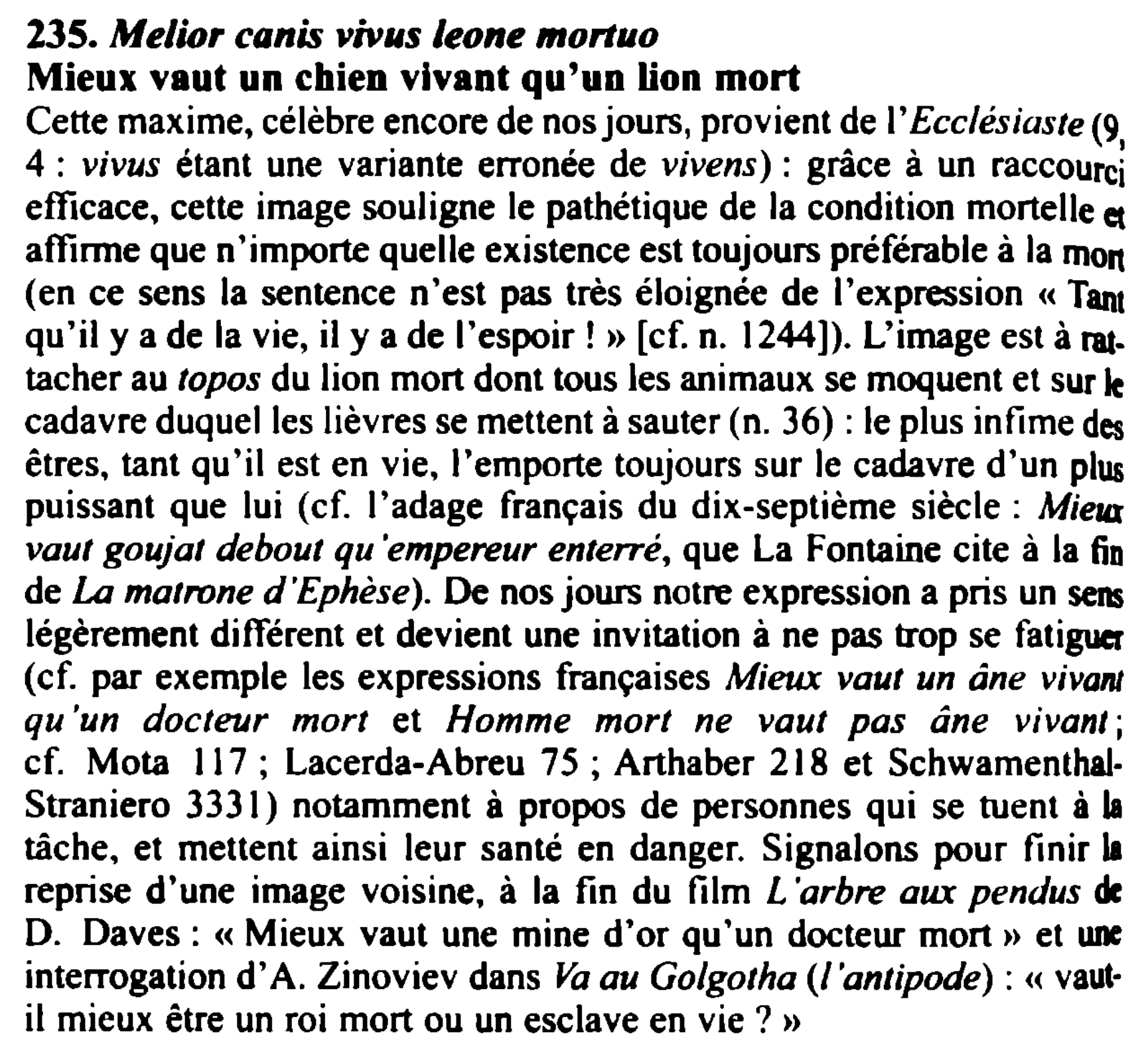 Prévisualisation du document Melior canis vivus leone mortuo