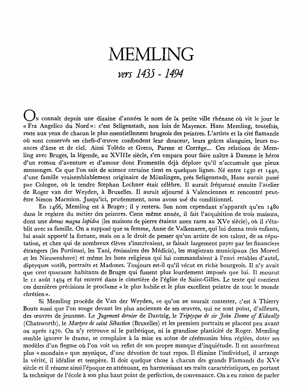 Prévisualisation du document Memling