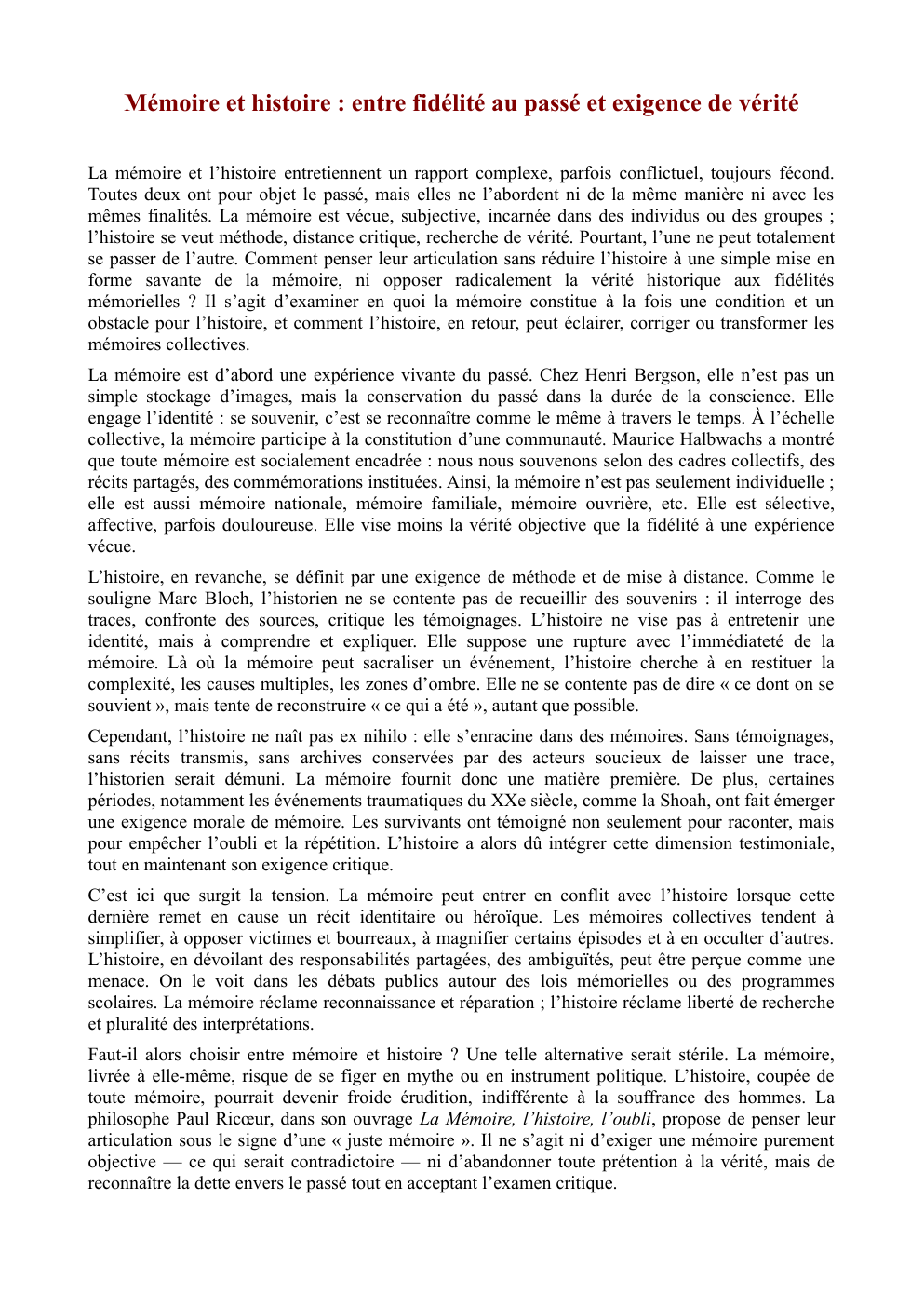 Prévisualisation du document mémoire et histoire