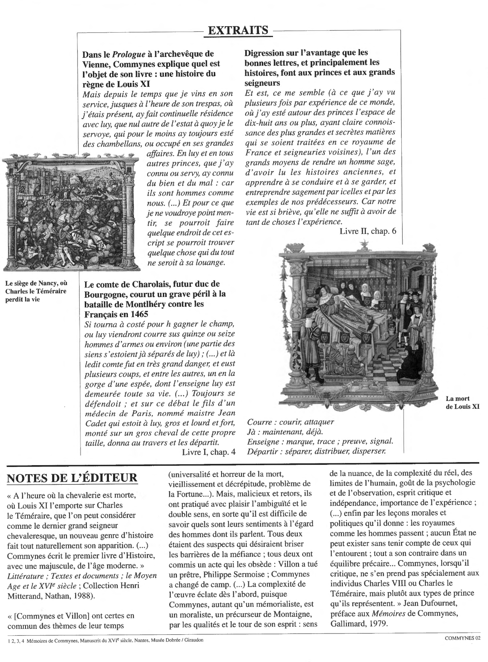 Prévisualisation du document MÉMOIRES, de Philippe de Commynes