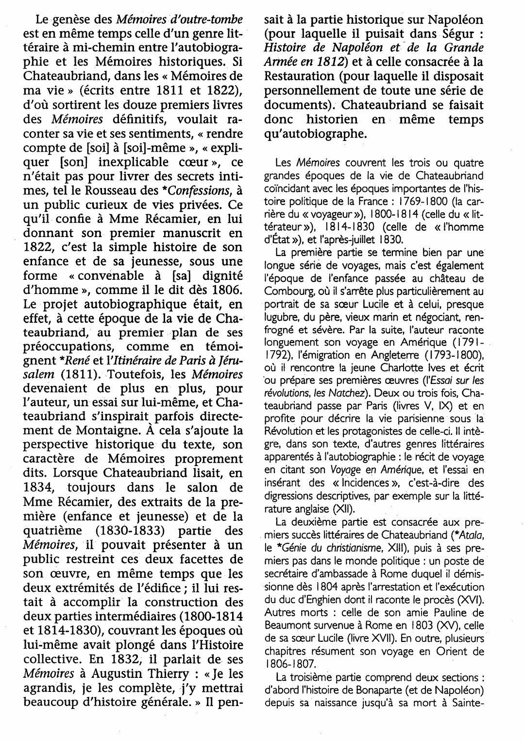 Prévisualisation du document Mémoires d'outre-tombe de Chateaubriand (résumé de l'oeuvre & analyse détaillée)