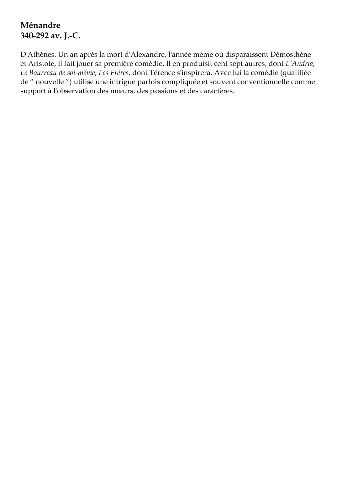 Prévisualisation du document Ménandre340-292 av.