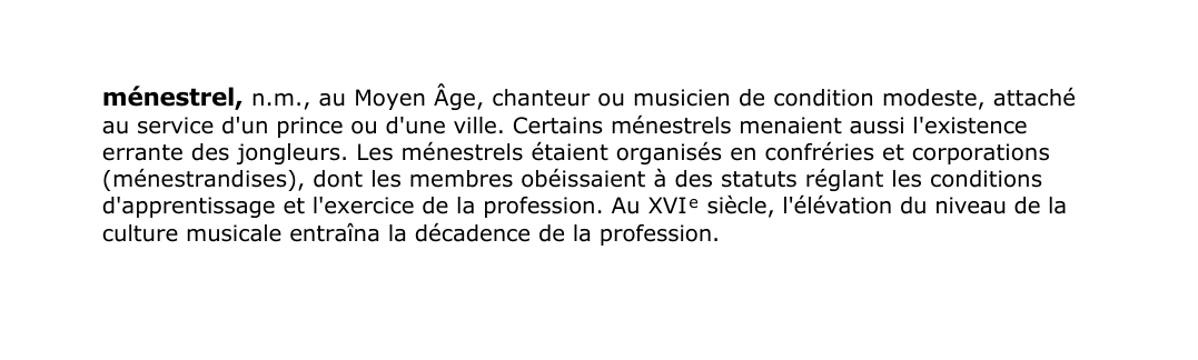 Prévisualisation du document ménestrel, n.