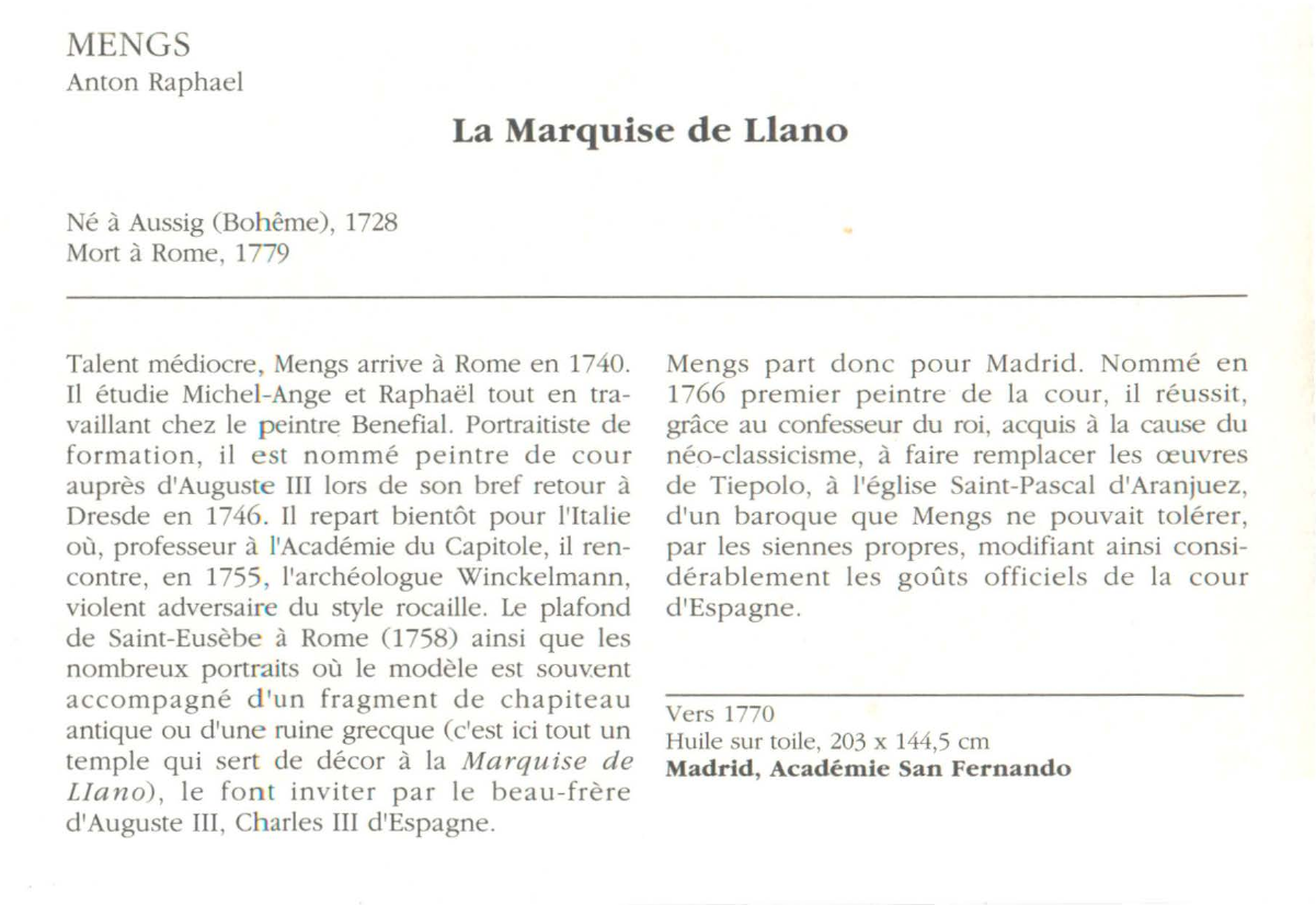 Prévisualisation du document MENGS Anton Raphael : La Marquise de Llano