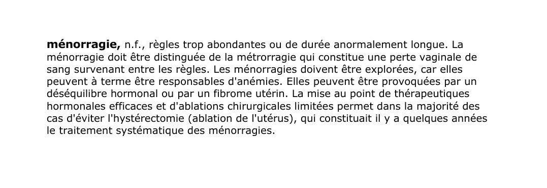 Prévisualisation du document ménorragie, n.