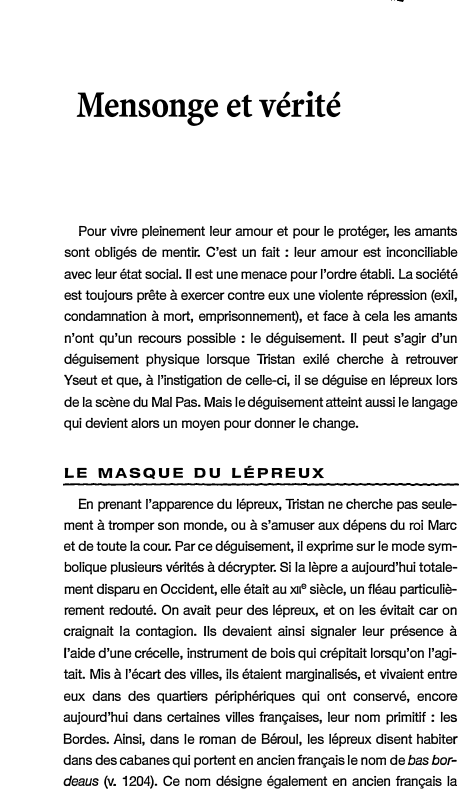 Prévisualisation du document Mensonge et vérité

Pour vivre pleinement leur amour et pour le protéger, les amants
sont obligés de mentir. C'est un...