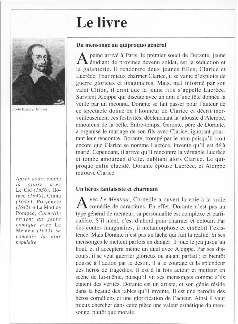 Prévisualisation du document MENTEUR (le) de Pierre Corneille