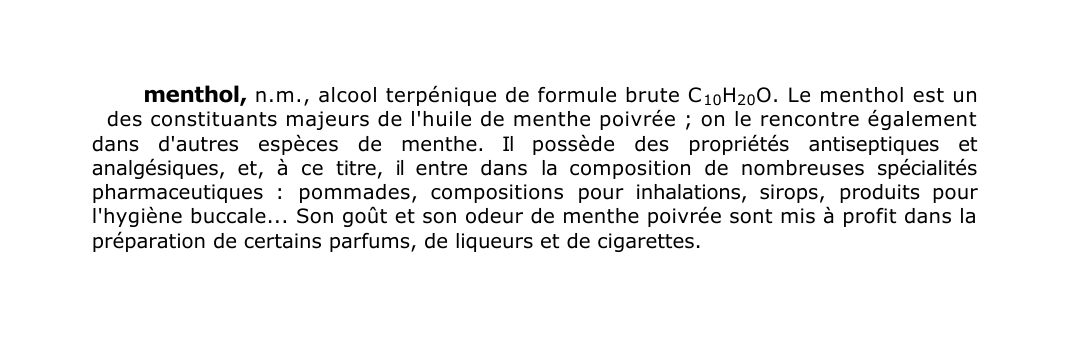 Prévisualisation du document menthol, n.