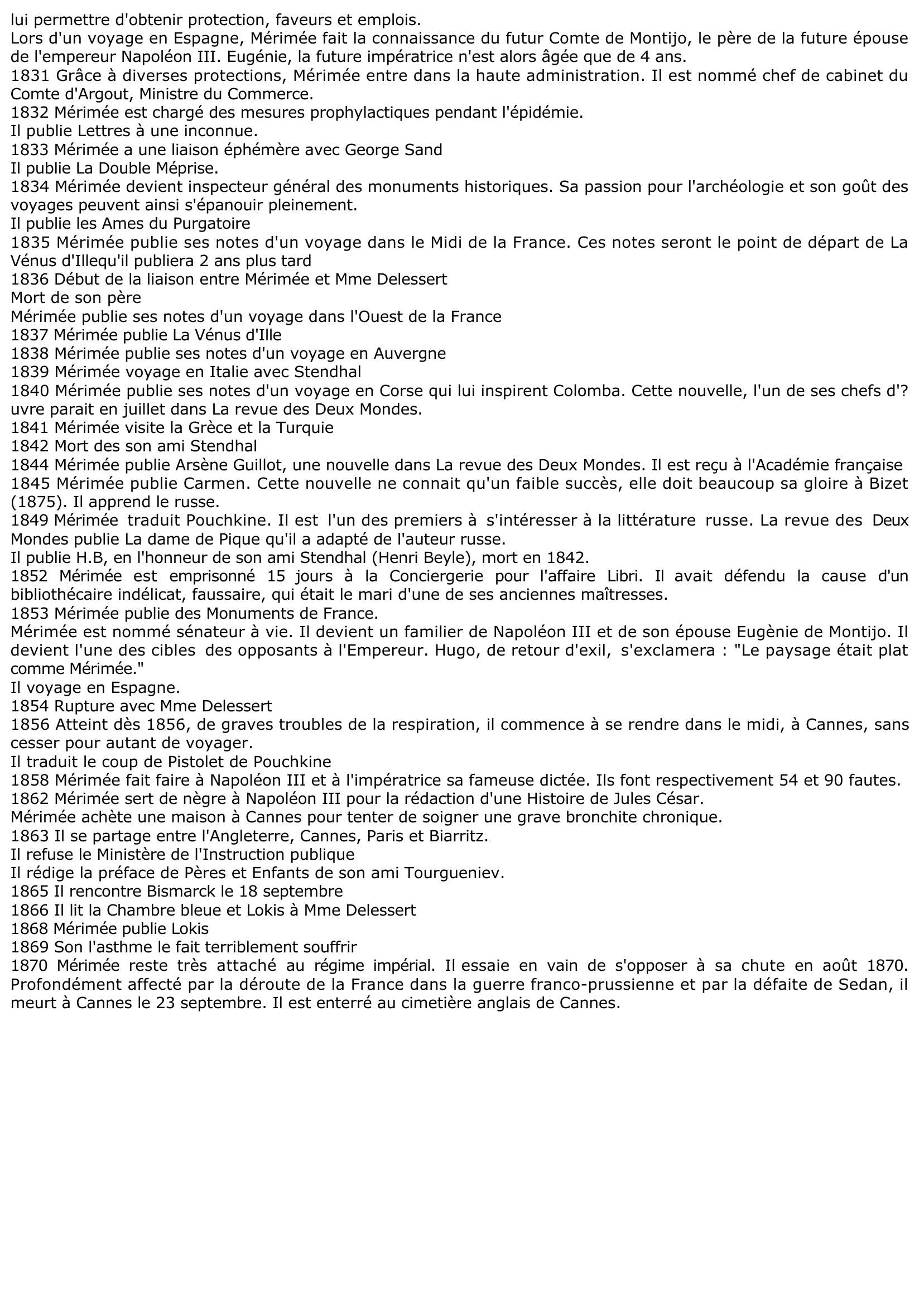 Prévisualisation du document Mérimée (chronologie complète)