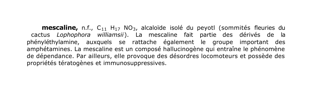 Prévisualisation du document mescaline, n.