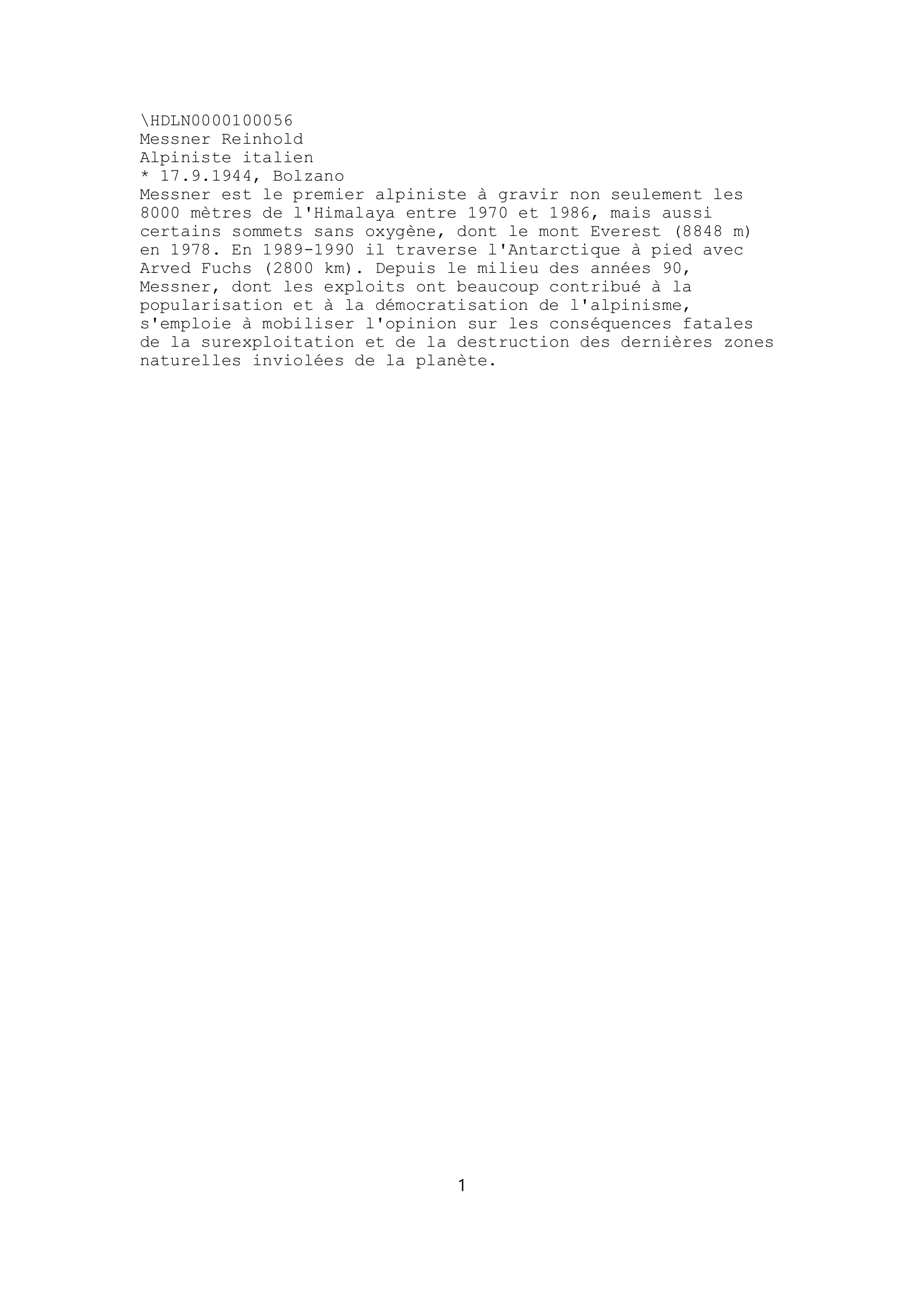 Prévisualisation du document Messner, Reinhold - sport.