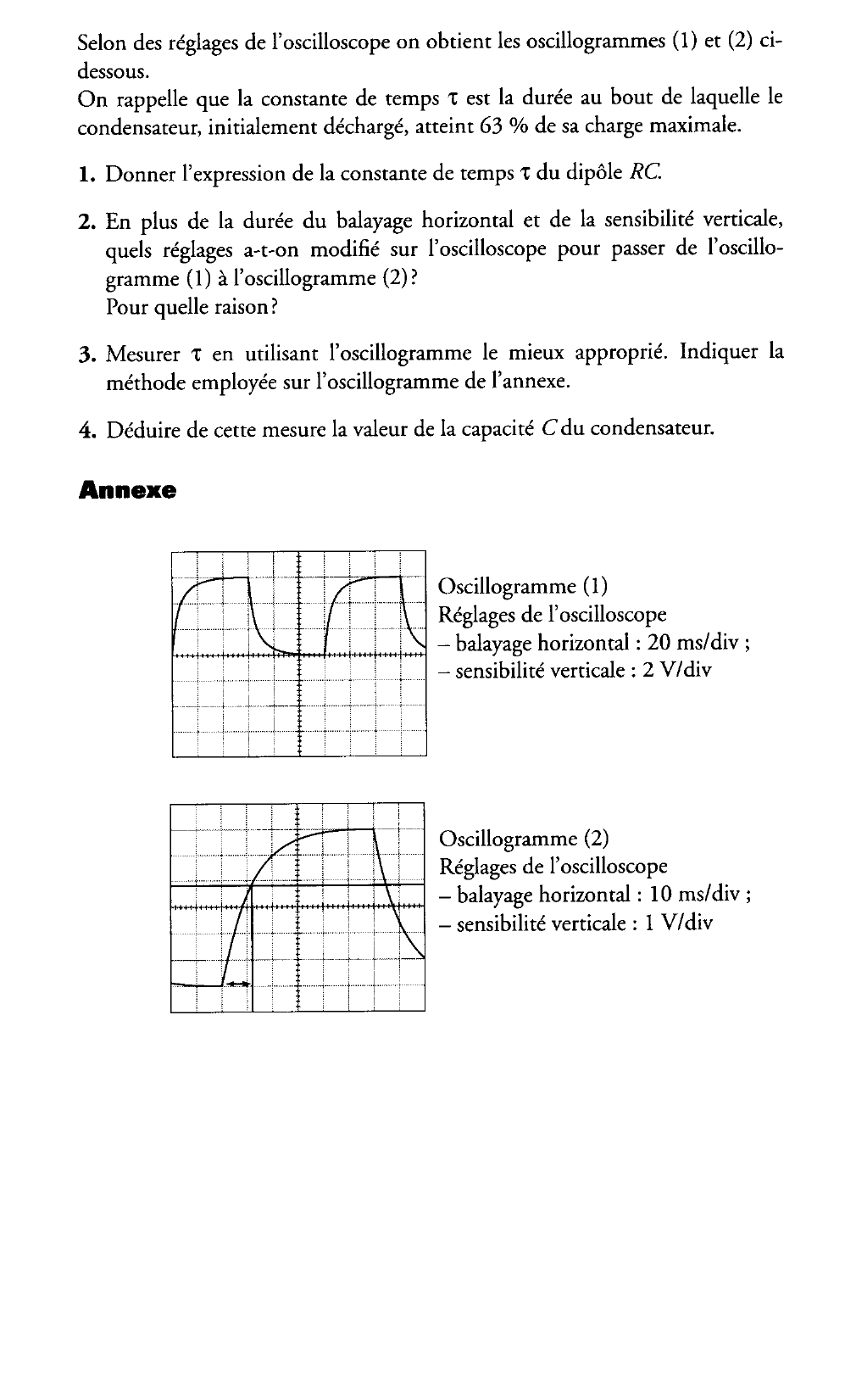Prévisualisation du document Mesure de la capacité d'un condensateur Centres étrangers groupement 1, juin 1997