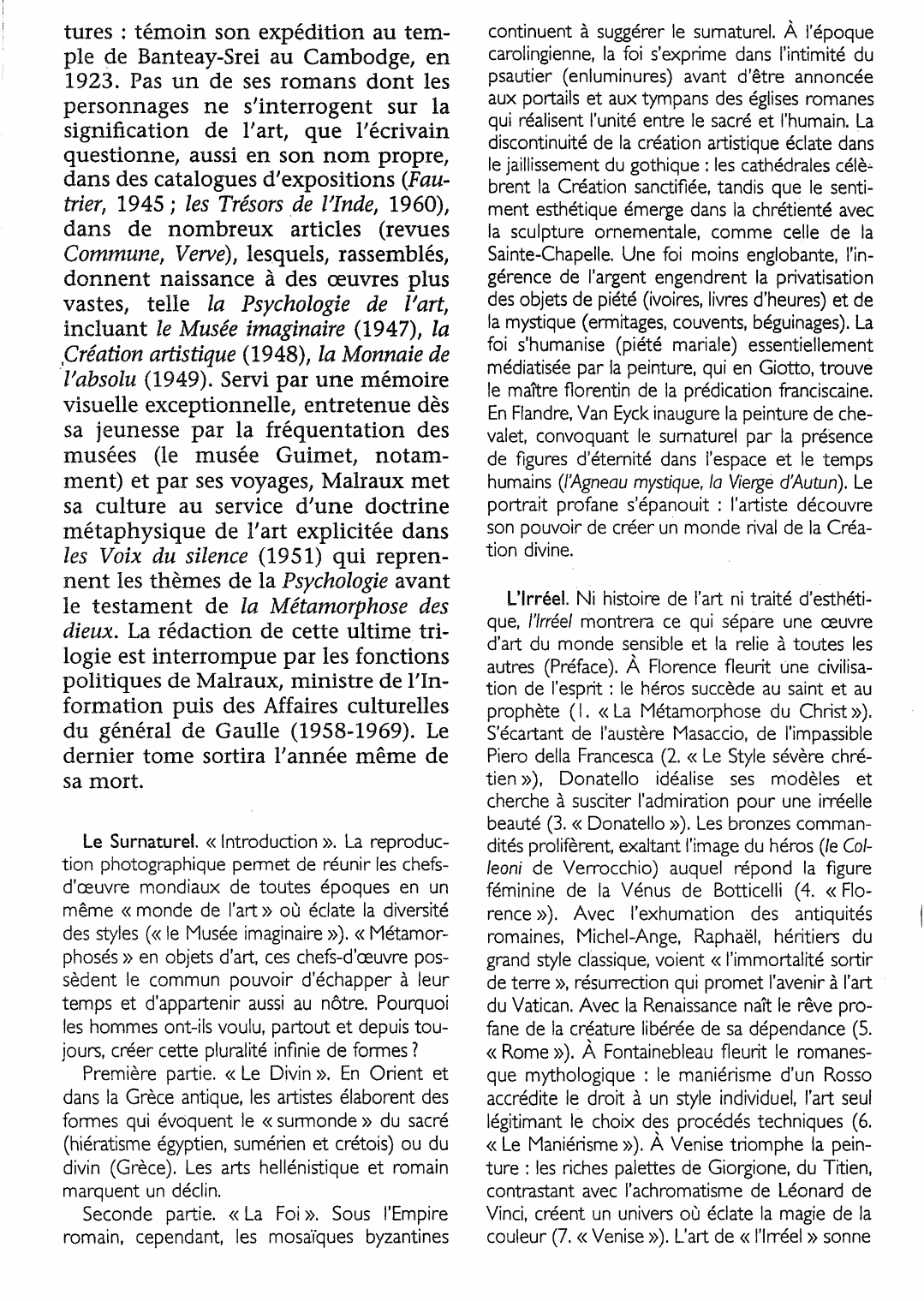 Prévisualisation du document Métamorphose des dieux (la).    Essai d'André Malraux (analyse détaillée)
