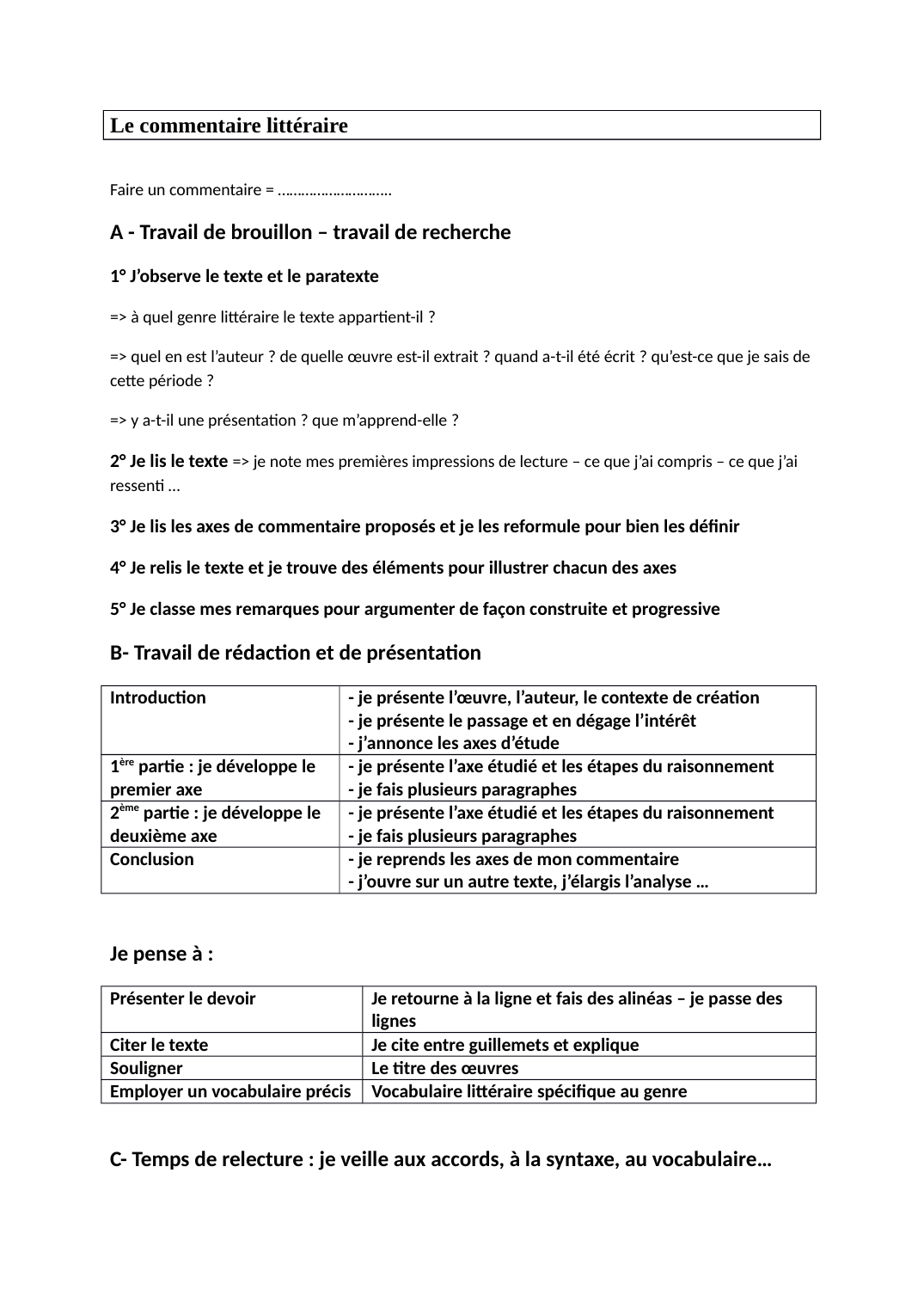 Prévisualisation du document Méthodologie bac français 2021
