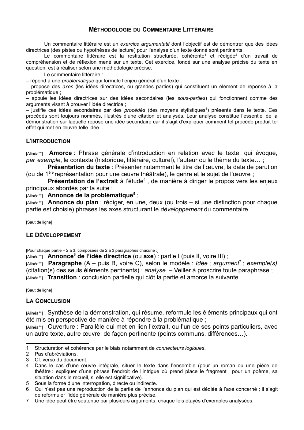 Prévisualisation du document Méthodologie - Commentaire littéraire