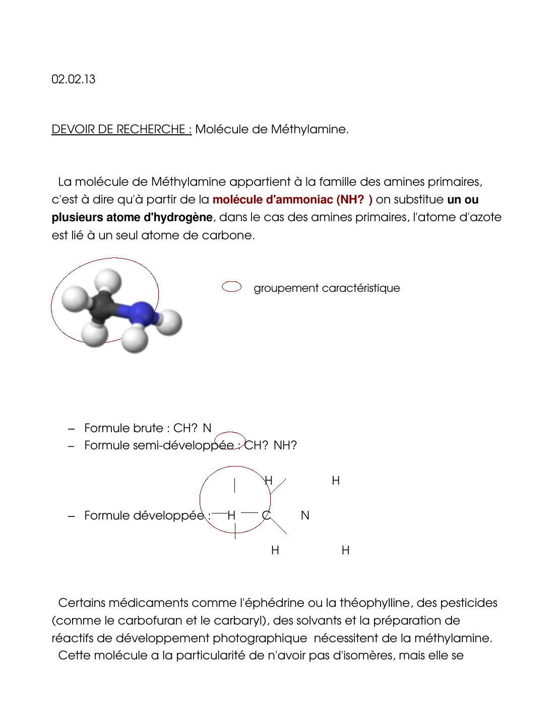 Prévisualisation du document methylamine