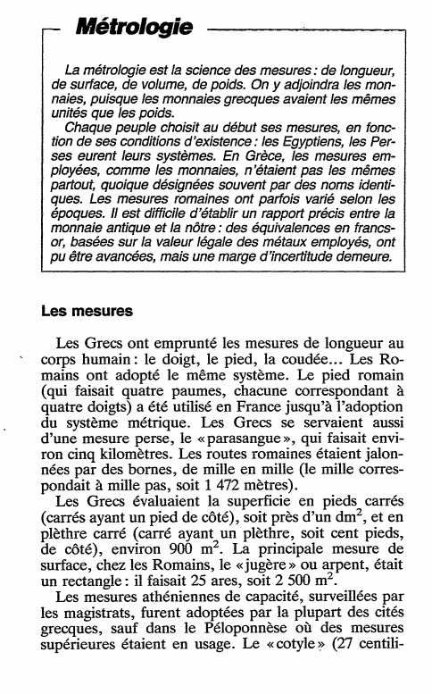 Prévisualisation du document Métrologie
La métrologie est la science des mesures: de longueur,
de surface, de volume, de poids. On y adjoindra les...