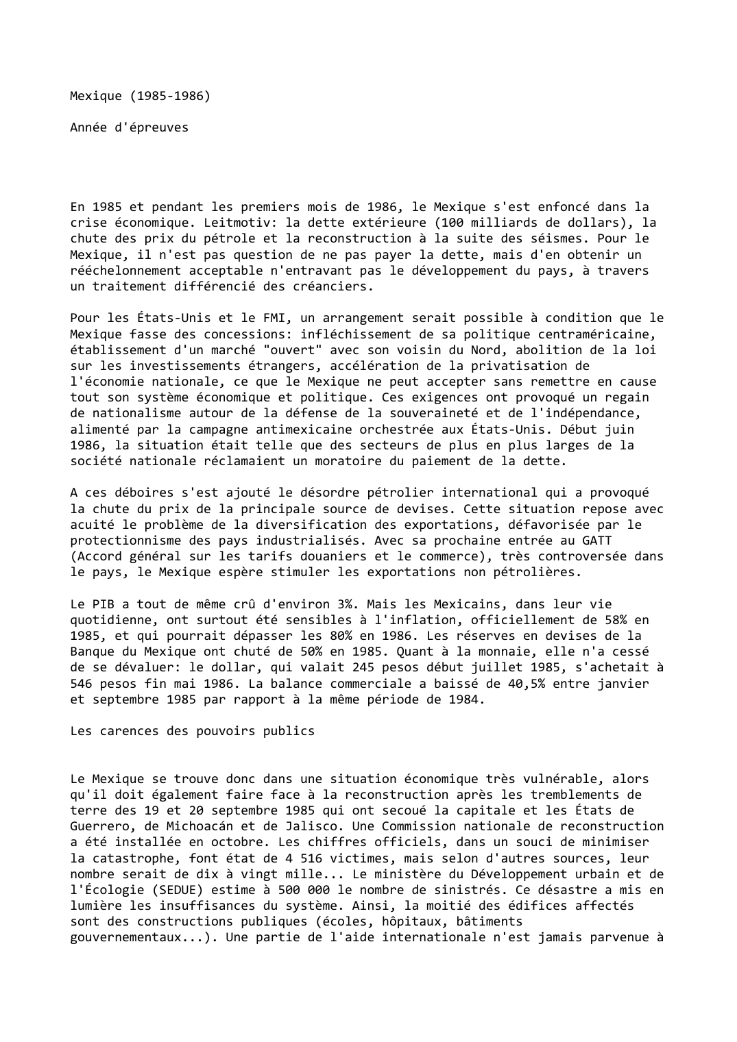 Prévisualisation du document Mexique (1985-1986)

Année d'épreuves