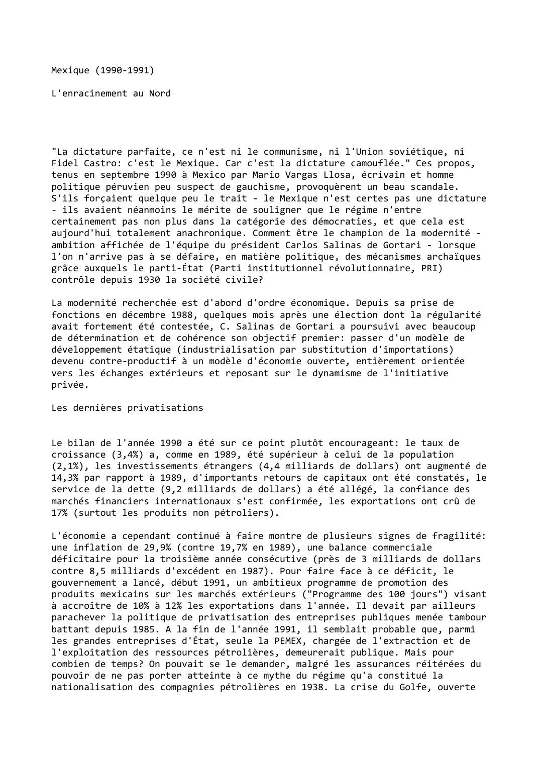 Prévisualisation du document Mexique (1990-1991)

L'enracinement au Nord