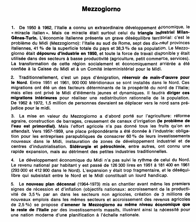 Prévisualisation du document MEZZOGIORNO