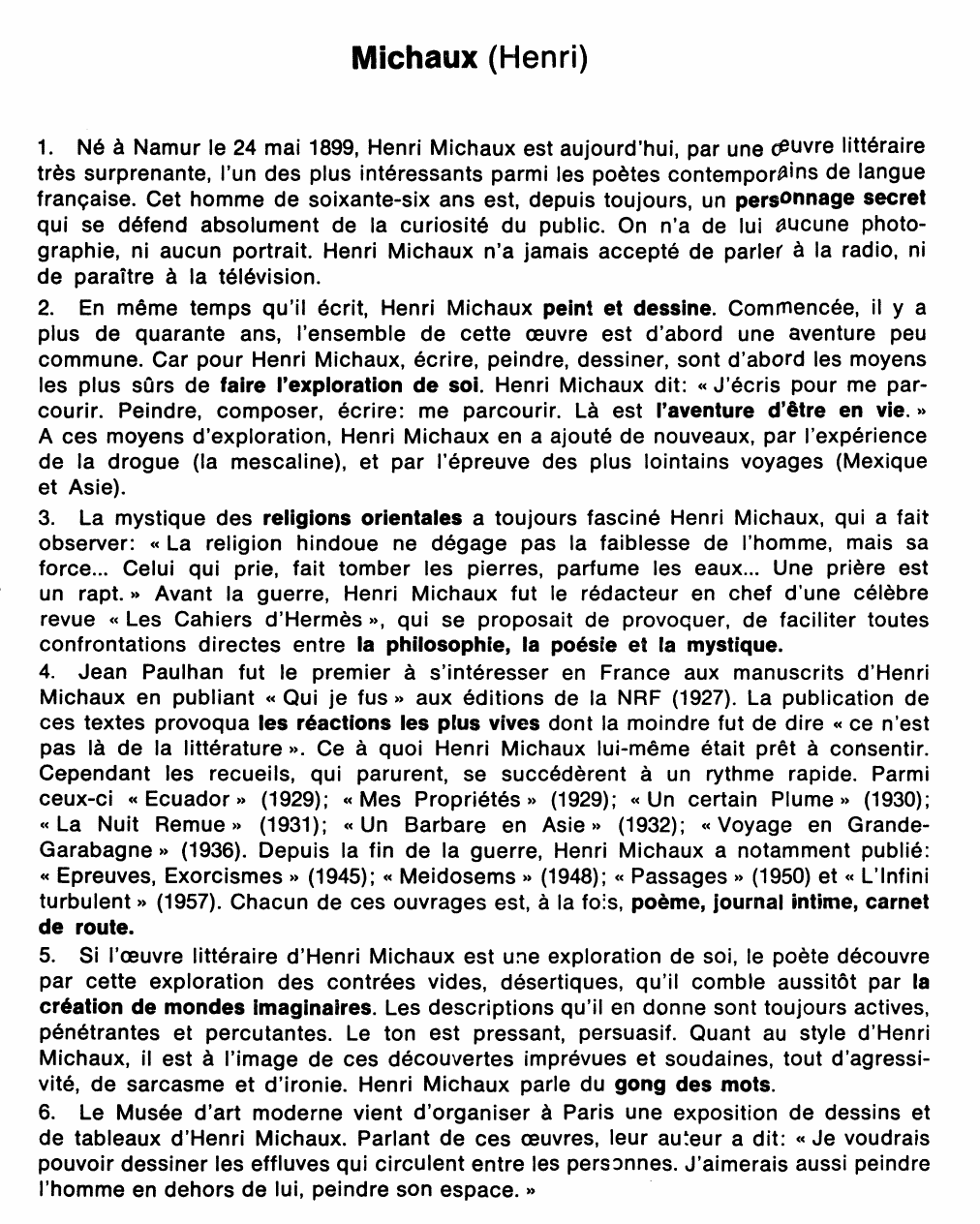 Prévisualisation du document MICHAUX, Henri