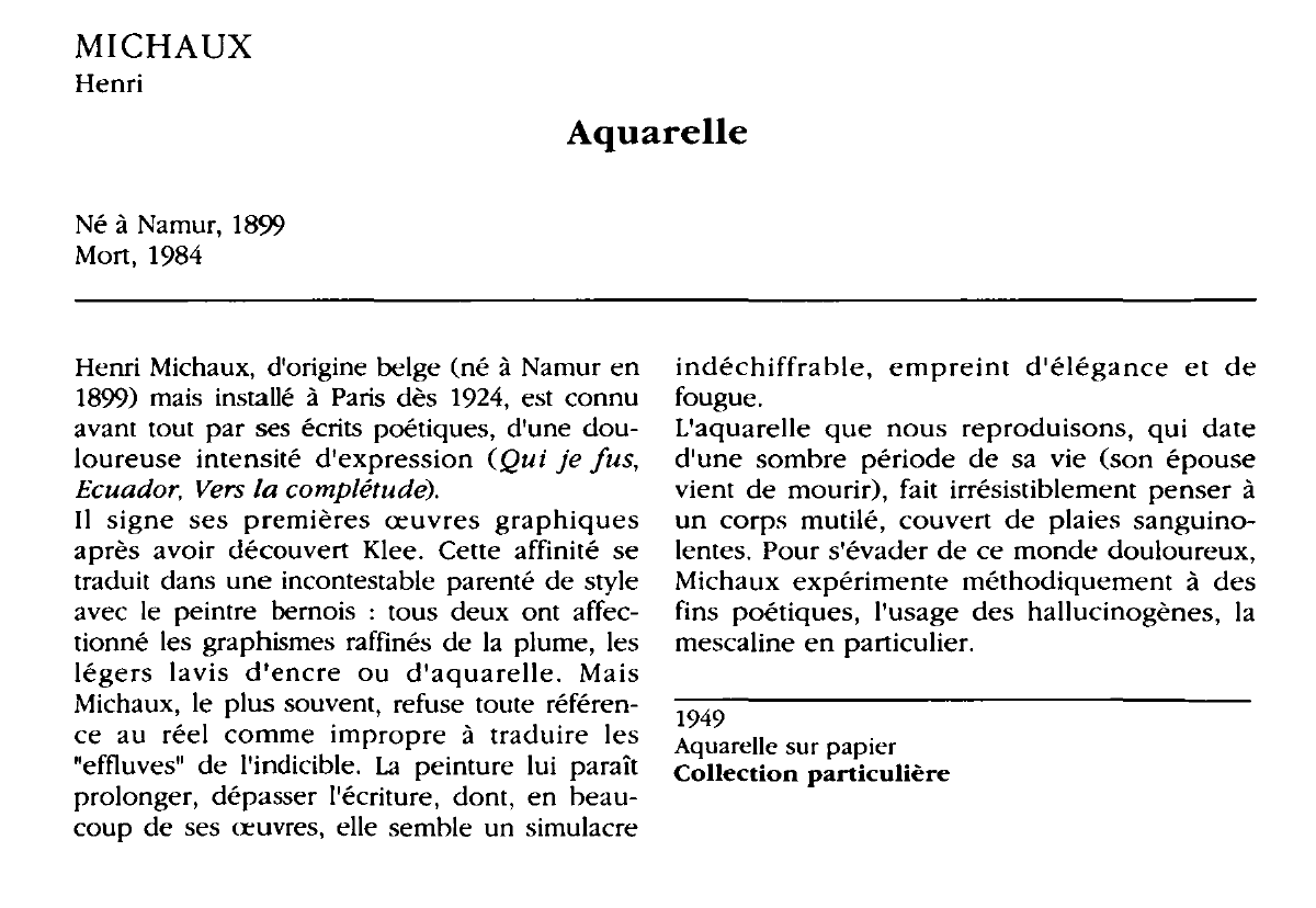 Prévisualisation du document MICHAUX Henri : Aquarelle