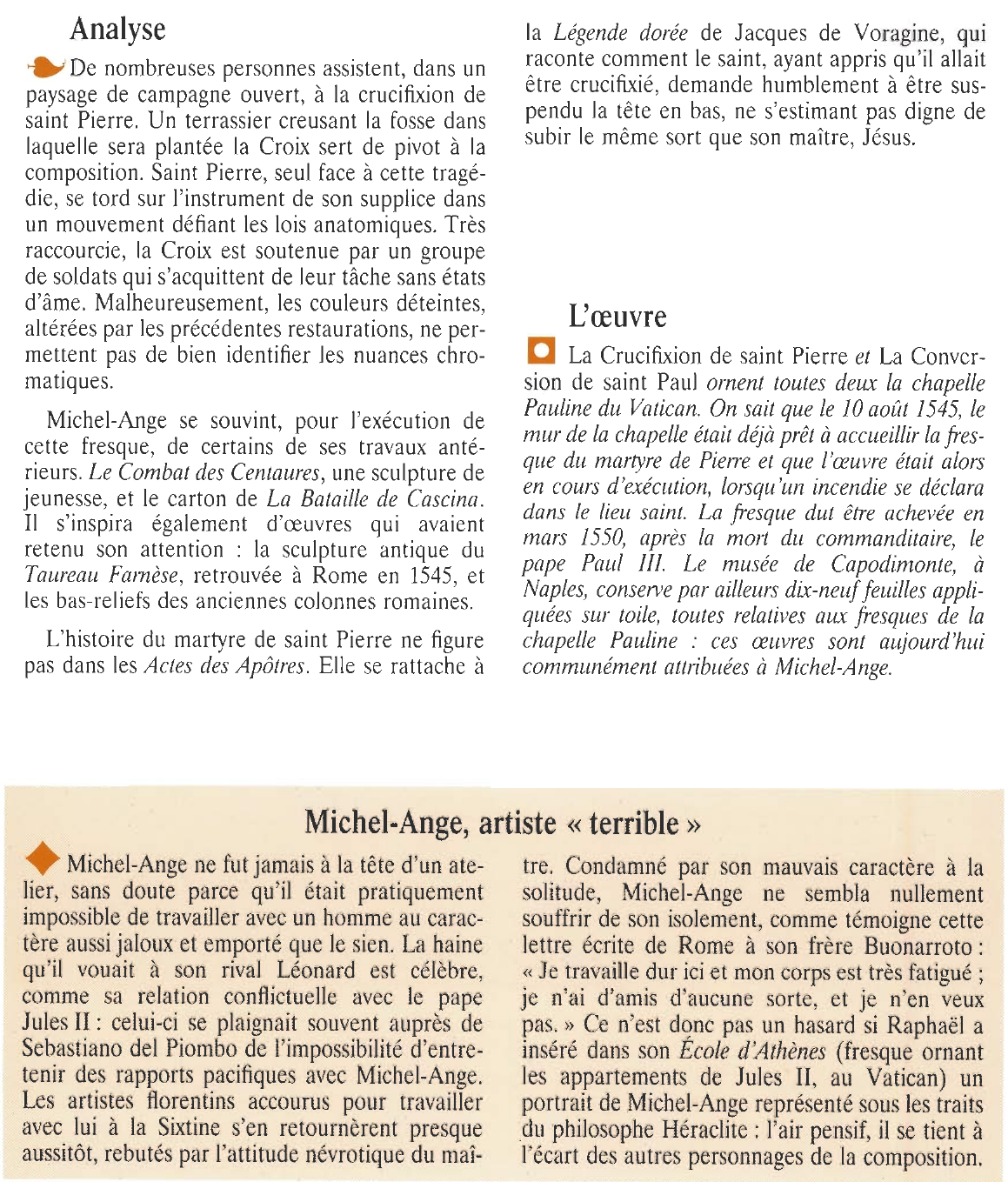 Prévisualisation du document MICHEL-ANGE : LA CRUCIFIXION DE SAINT PIERRE
