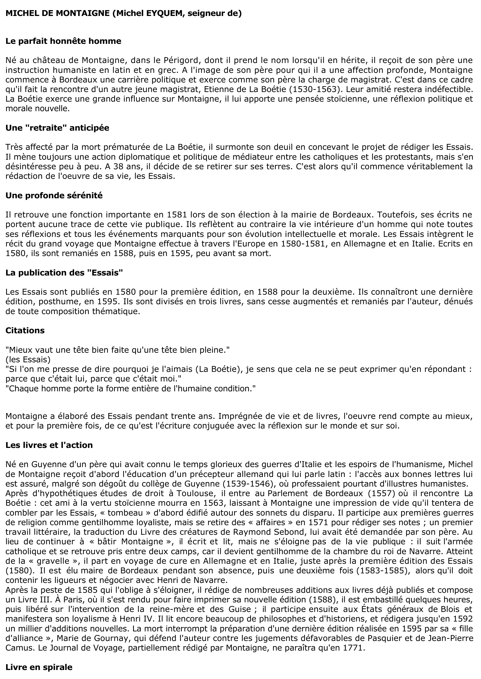 Prévisualisation du document MICHEL DE MONTAIGNE (Michel EYQUEM, seigneur de)