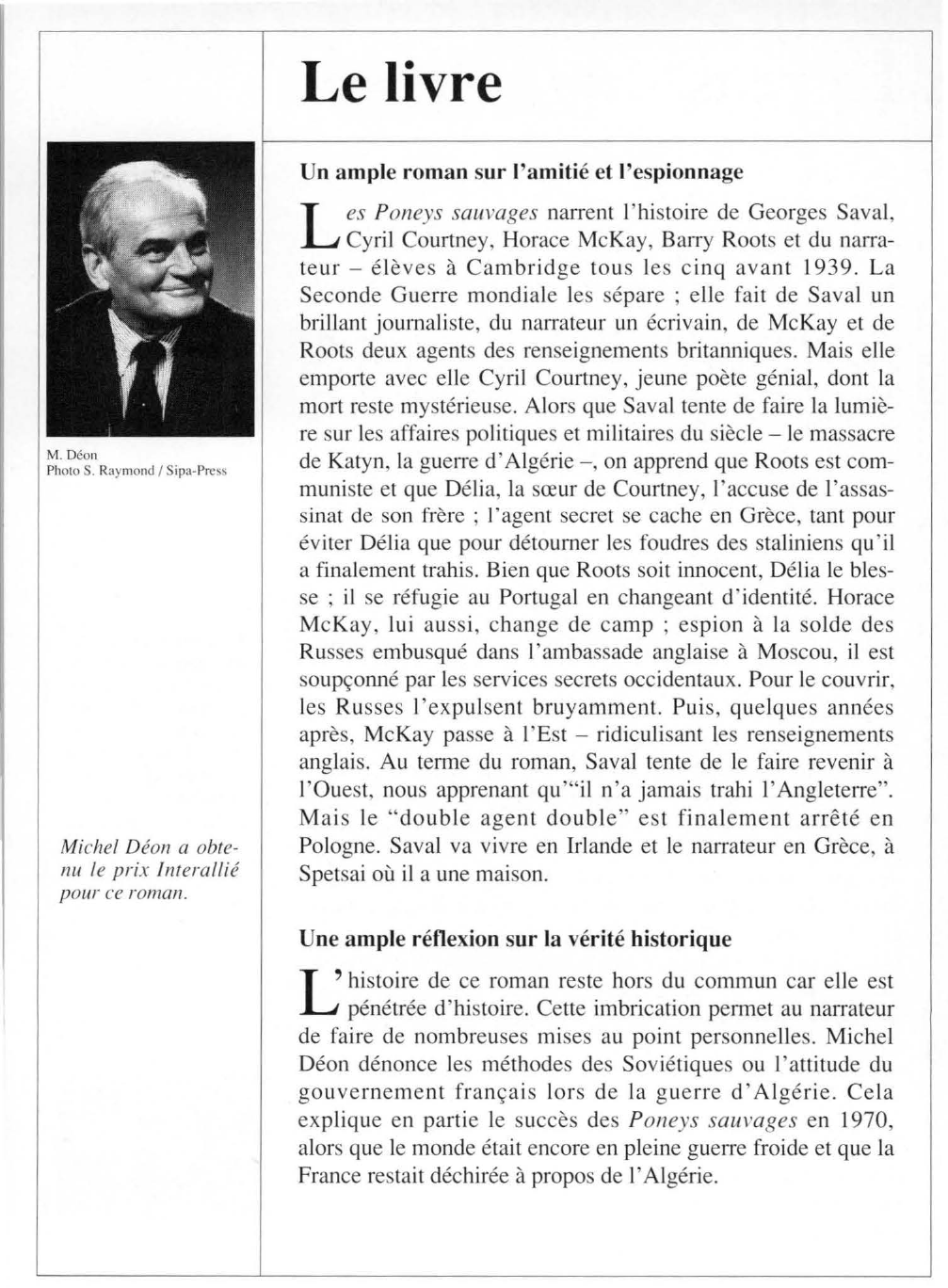 Prévisualisation du document Michel DÉON : Les Poneys sauvages