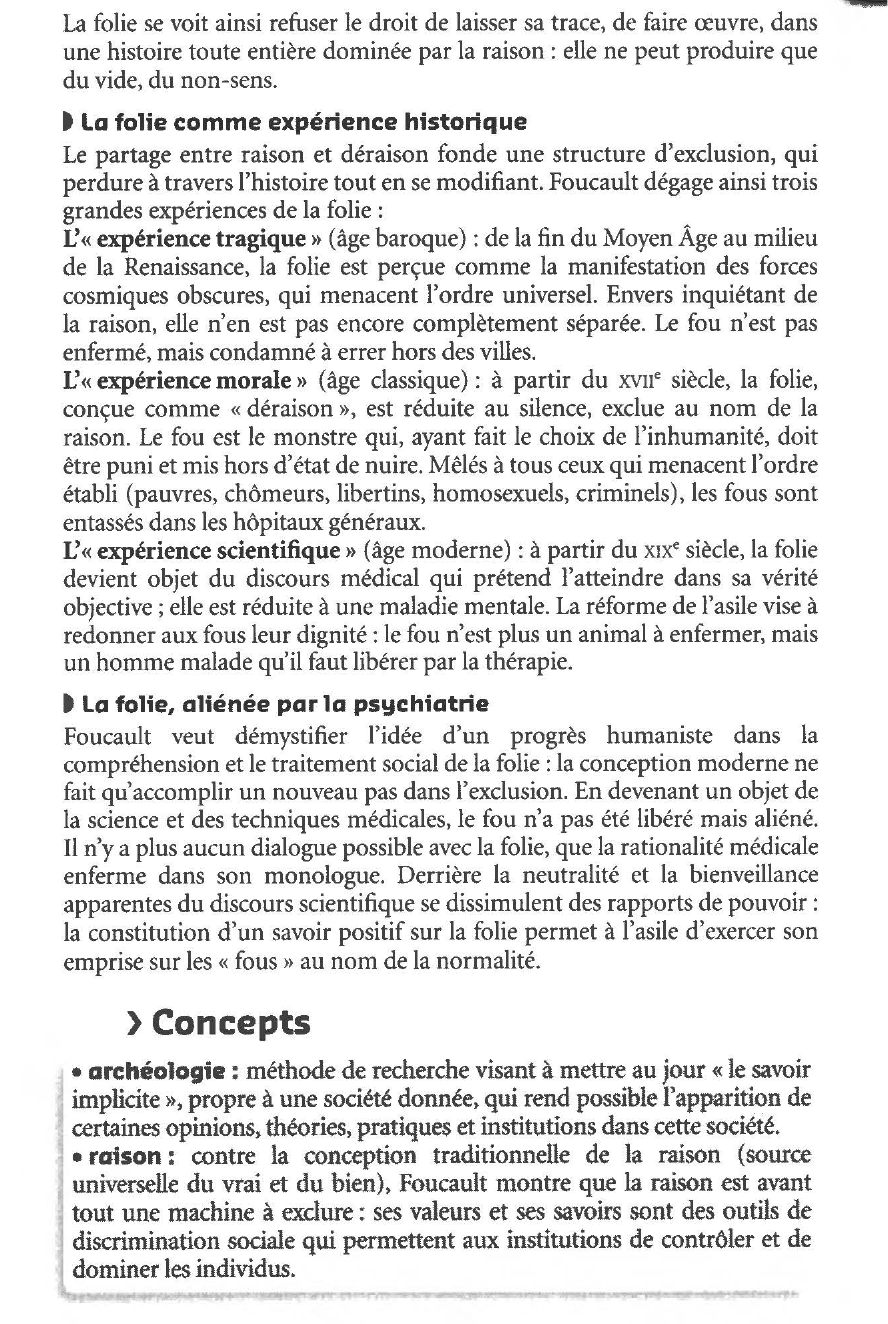 Prévisualisation du document 	MICHEL FOUCAULT : HISTOIRE DE LA FOLIE A L'AGE CLASSIQUE (Résumé & Analyse)