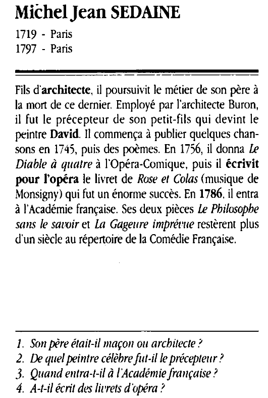 Prévisualisation du document Michel Jean SEDAINE