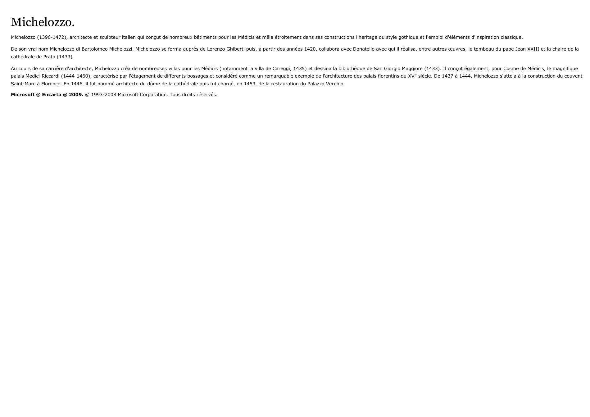 Prévisualisation du document Michelozzo.