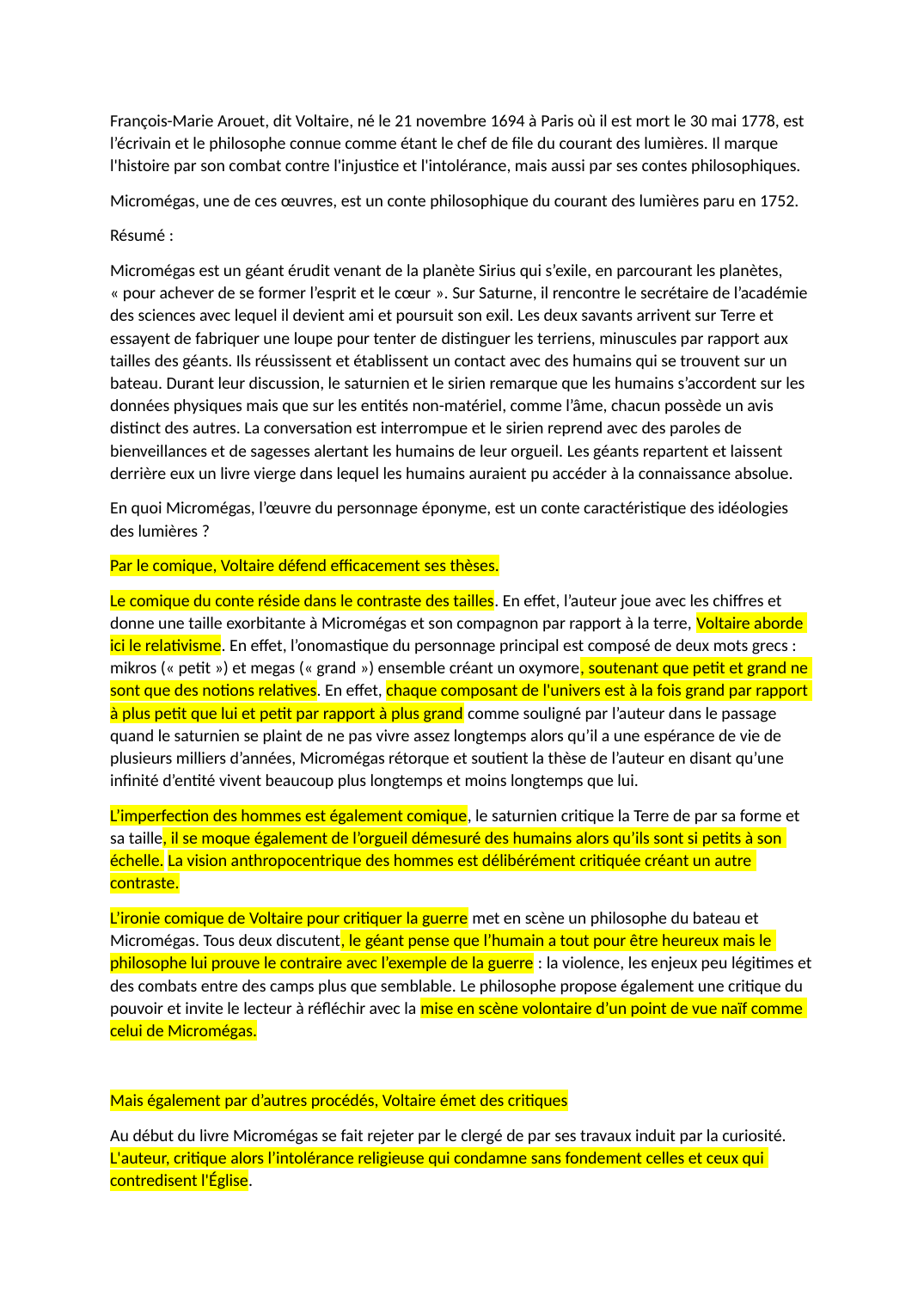 Prévisualisation du document micromegas de voltaire: analyse