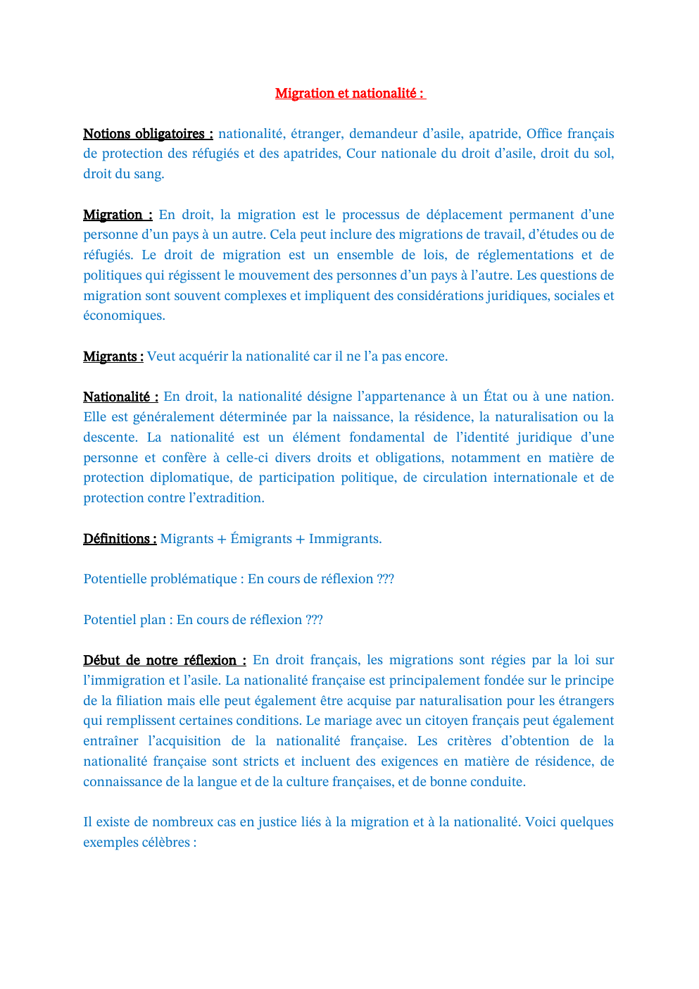Prévisualisation du document Migration et nationalité en France.